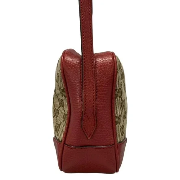 GUCCI Bree/GG Beige Dark Brown Red Jacquard Leather - Shoulder Bag 506-060625